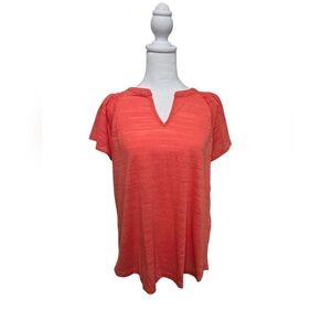 Liz Claiborne Women's Short Sleeve V Neck Top Size L